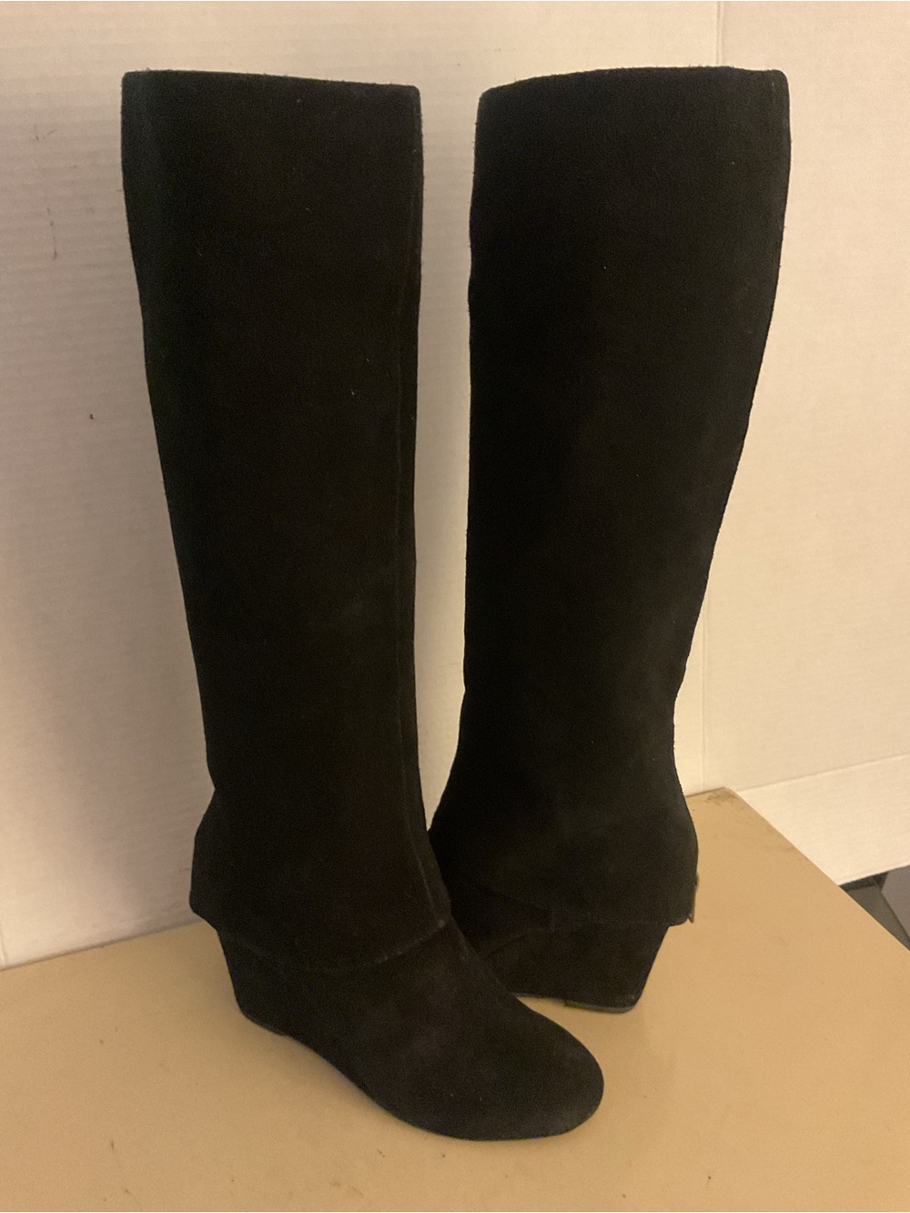 Steven By Steve Madden women Black tall knee high Suede Boots US 7